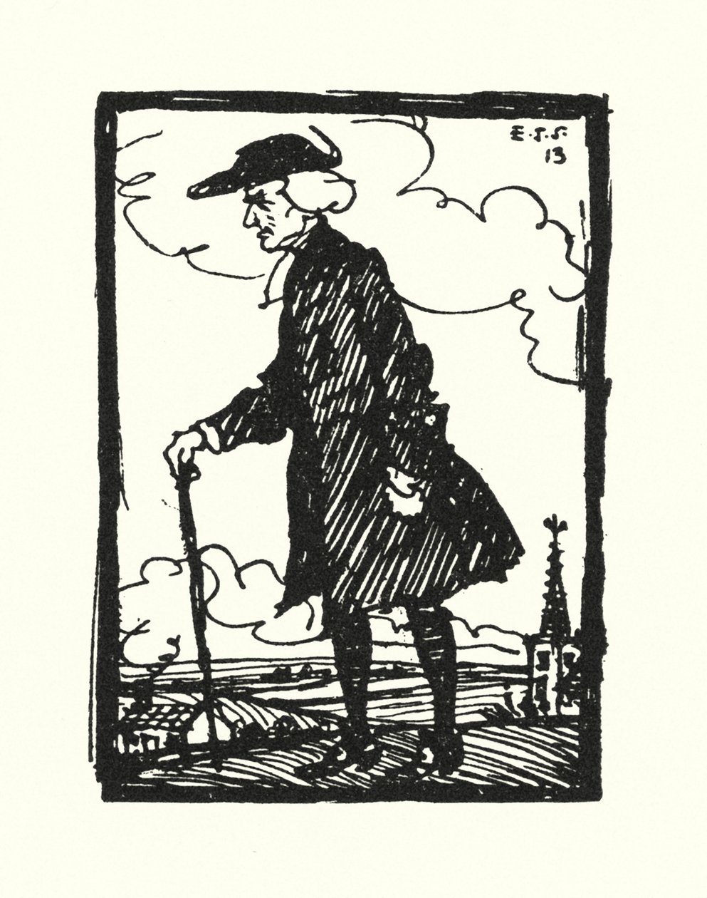 Illustration for The Vicar of Wakefield by Oliver Goldsmith by Edmund Joseph Sullivan