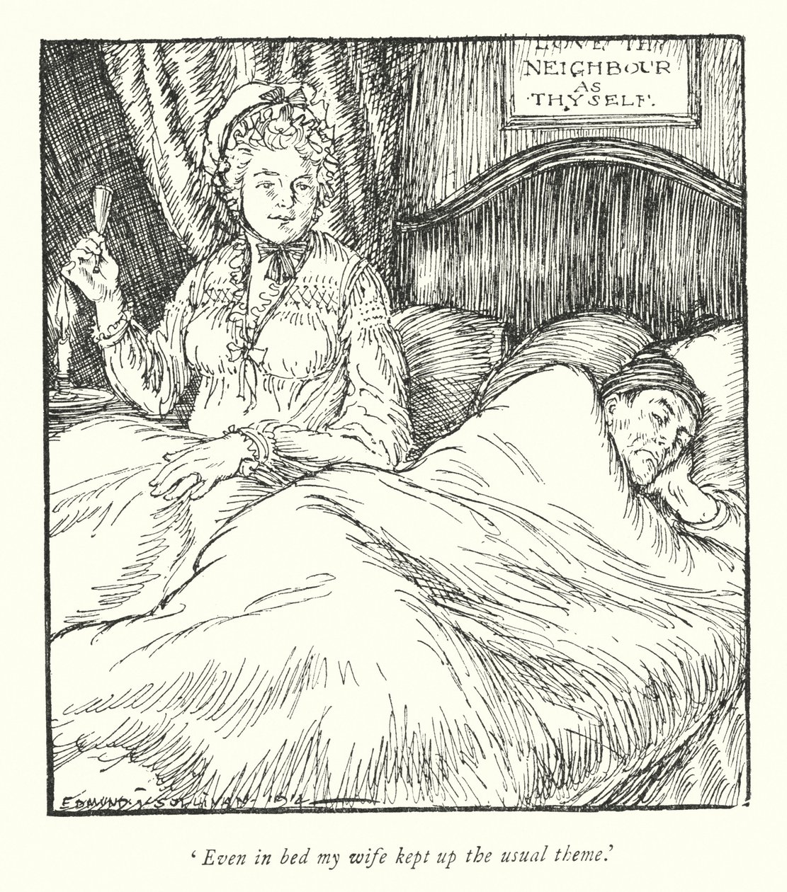 Illustration for The Vicar of Wakefield by Oliver Goldsmith by Edmund Joseph Sullivan