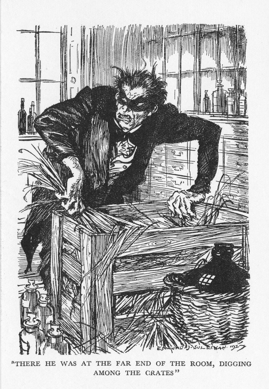 Scene from The Strange Case of Dr Jekyll and Mr Hyde by Robert Louis Stevenson by Edmund Joseph Sullivan