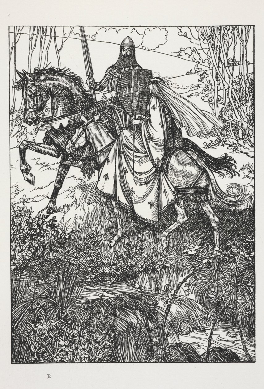 Sir Launcelot and Queen Guinevere, illustration from 