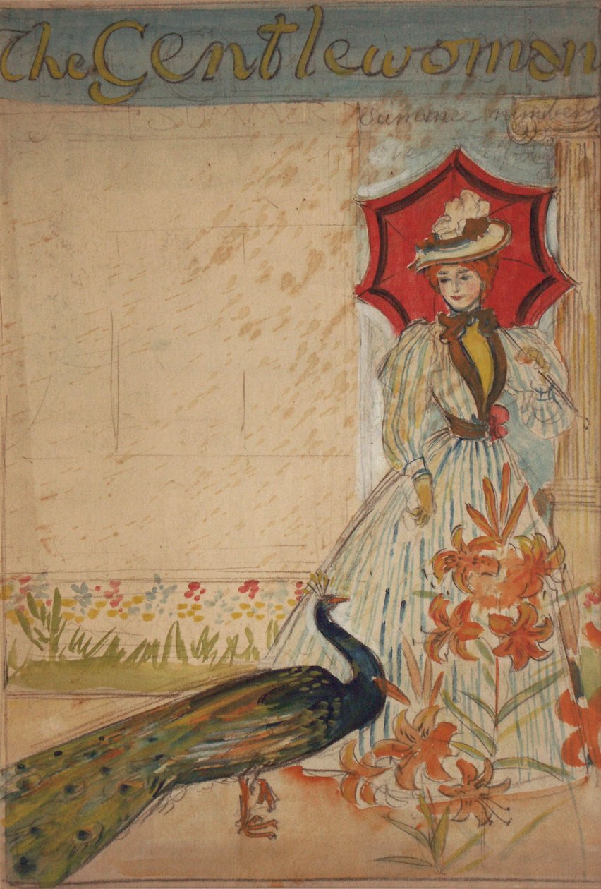 The Gentlewoman (recto); Support Home Industries (verso), circa 1905 by Edmund Joseph Sullivan