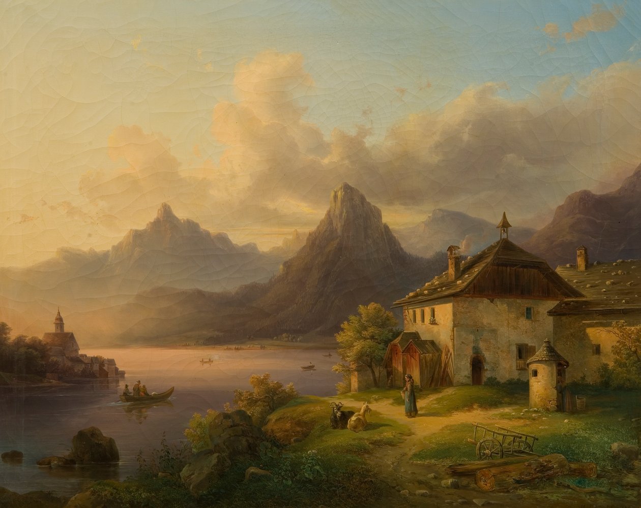 Landscape with Mountain Lake by Edmund Mahlknecht