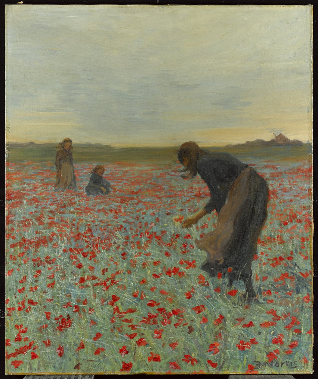 Girls in a Poppy Field by Edmund Montague Morris