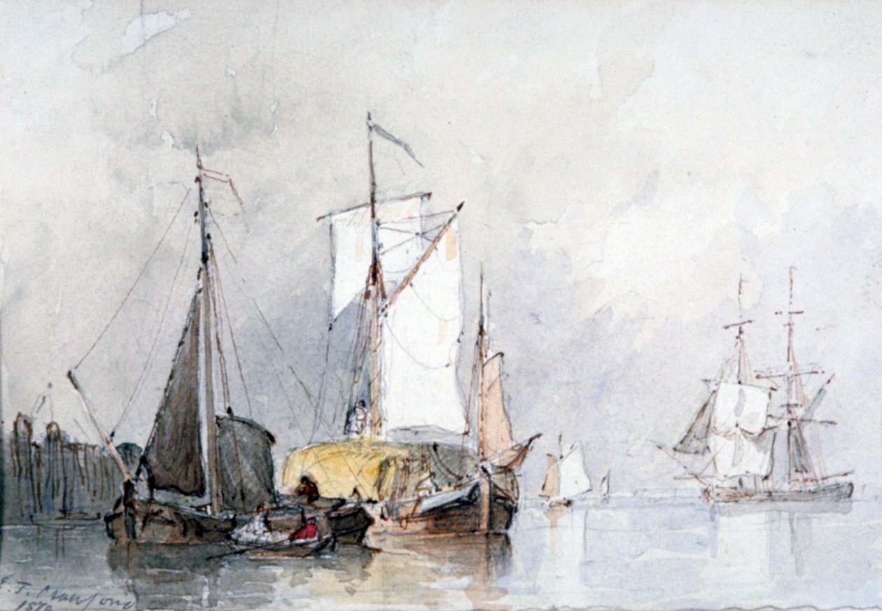 A Dutch Hay Barge by Edmund Thornton Crawford