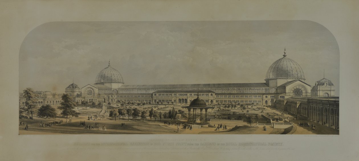 International Exhibition of 1862, North Front from the Gardens of the Royal Horticultural Society by Edmund Walker