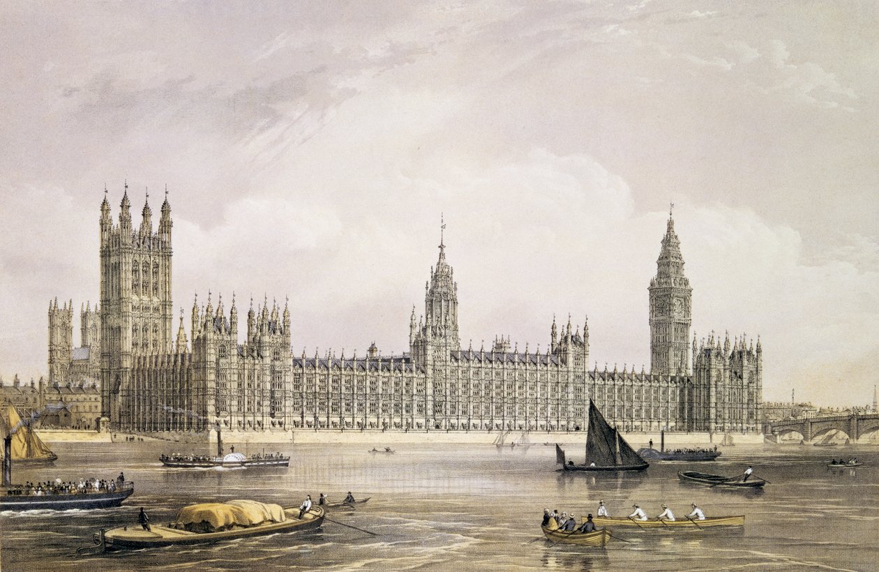The New Houses of Parliament, engraved by Thomas Picken, pub. 1852 by Lloyd Bros. and Co. by Edmund Walker