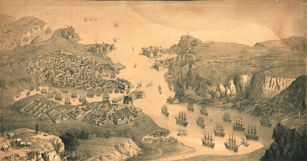 The Town, Forts and Harbours of Sebastopol by Edmund Walker