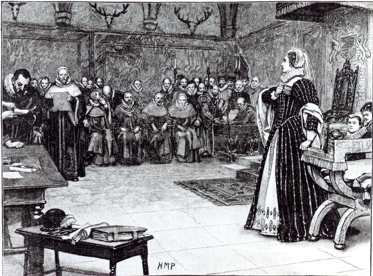 Trial of Mary Queen of Scots (1542-87) in Fotheringhay Castle by Edouard Berveiller