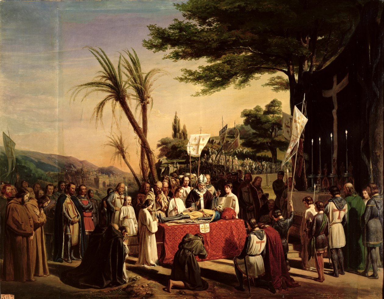 Funeral of Godfrey of Bouillon in Jerusalem by Edouard Cibot