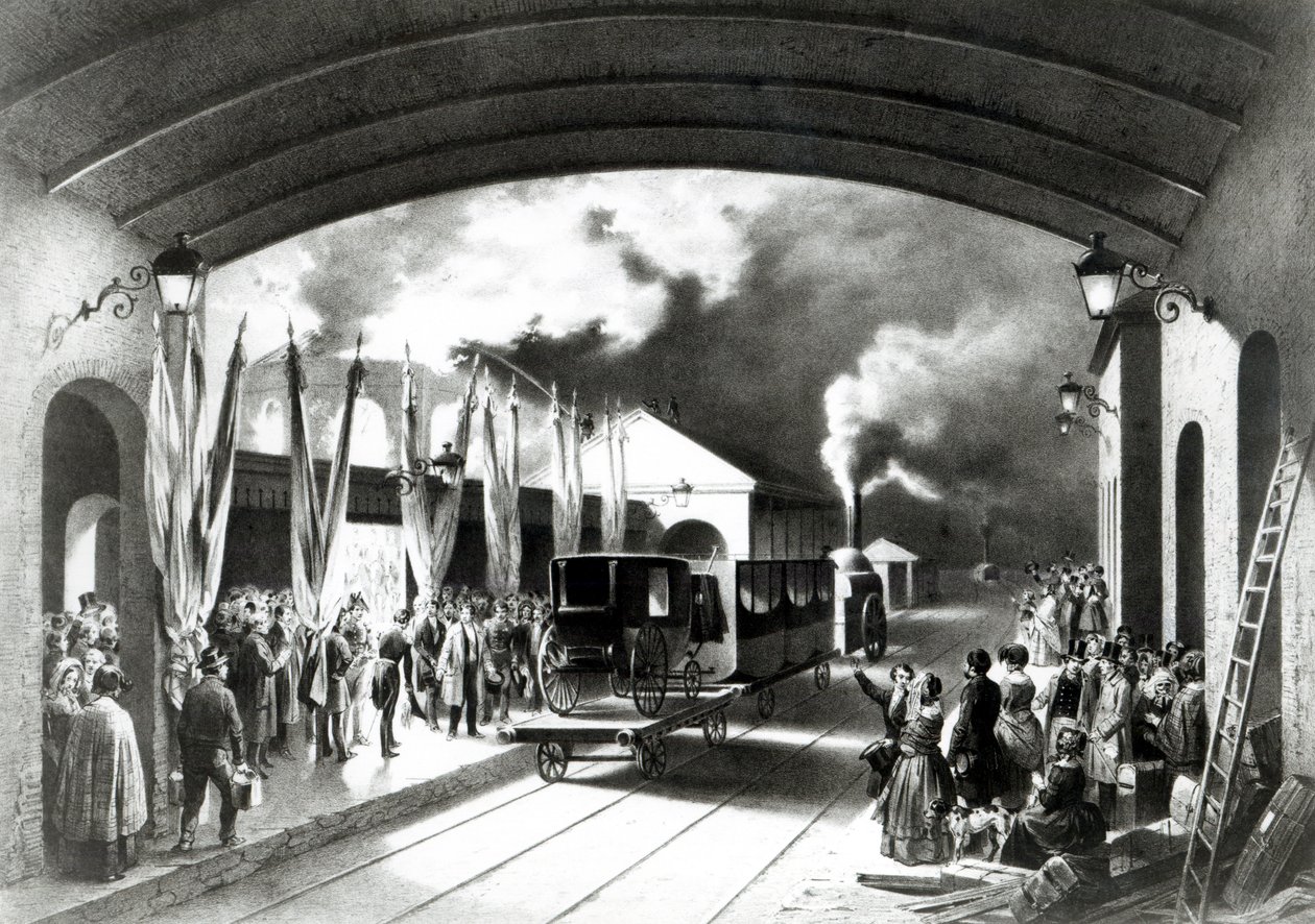 King Louis-Philippe of France departing from New Cross station, Deptford, 1844 by Edouard Pingret