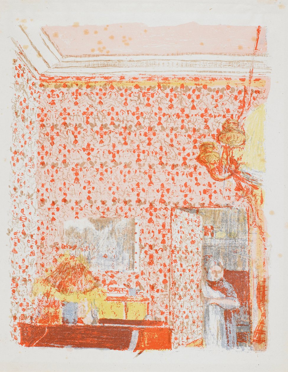 Interior with Pink Drapes I by Edouard Vuillard