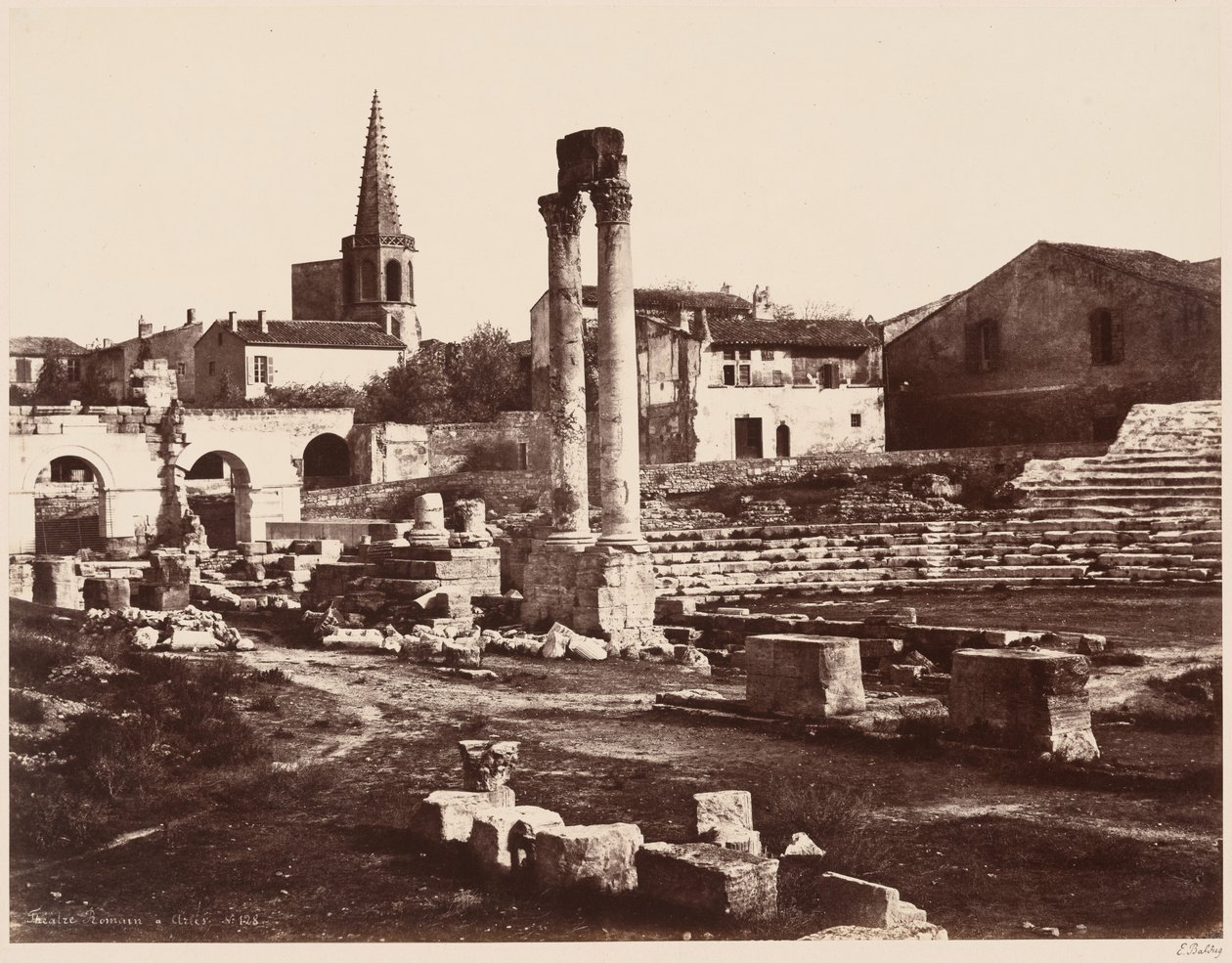 Roman Theater in Arles, c. 1855 by Edouard Denis Baldus