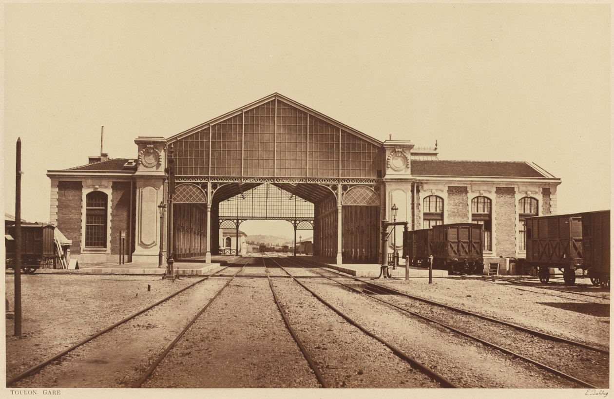 Toulon Train Station, 1861 or later by Edouard Denis Baldus