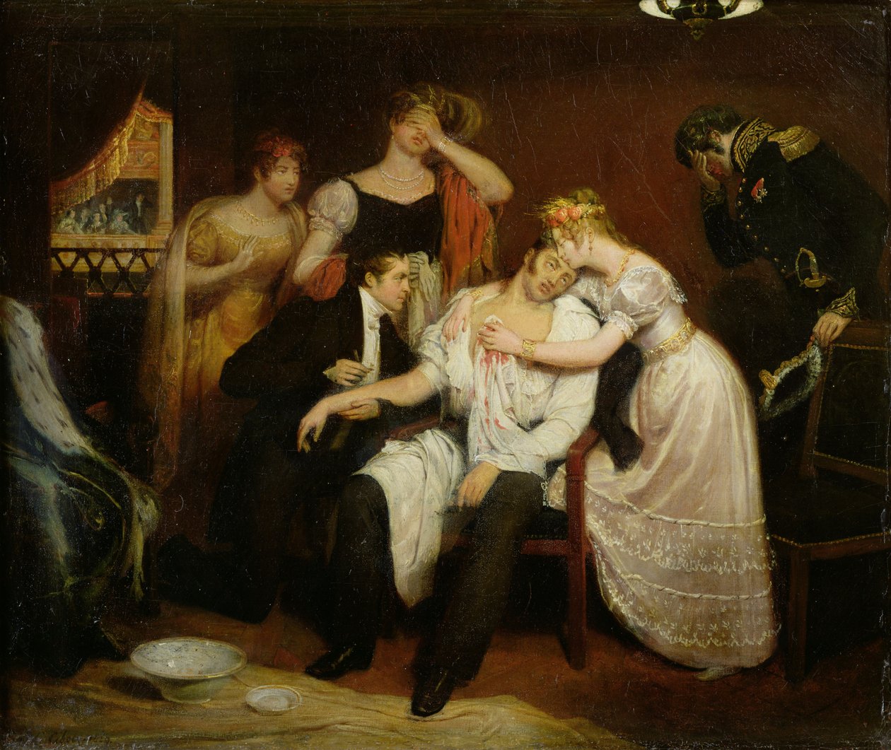Charles-Ferdinand de France in His Box at the Opera on Rue de Richelieu After Being Stabbed by Louis Louvel by Edouard (1799 1877) Cibot