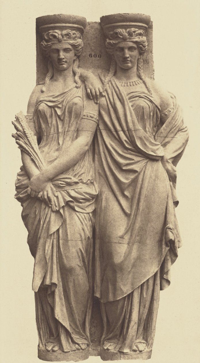 Caryatids by Astyanax Bosio, Decoration of the Louvre, Paris by Édouard Baldus