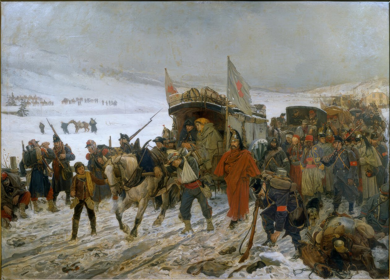 Swiss Ambulance at Les Verrières by Edouard Castres