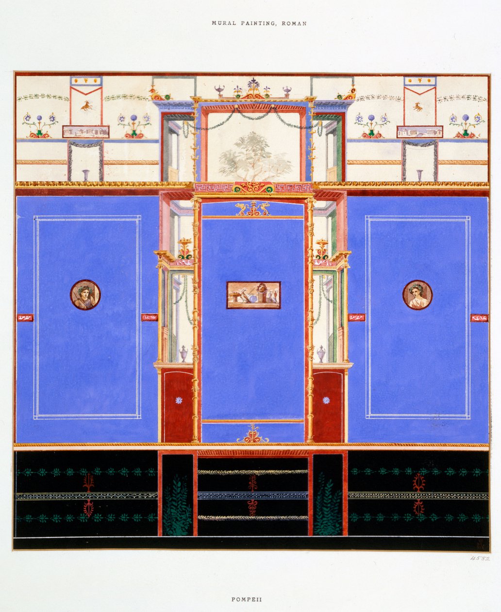 Wall decoration, House of the Dioscuri, Pompeii by Edouard Clerievanse