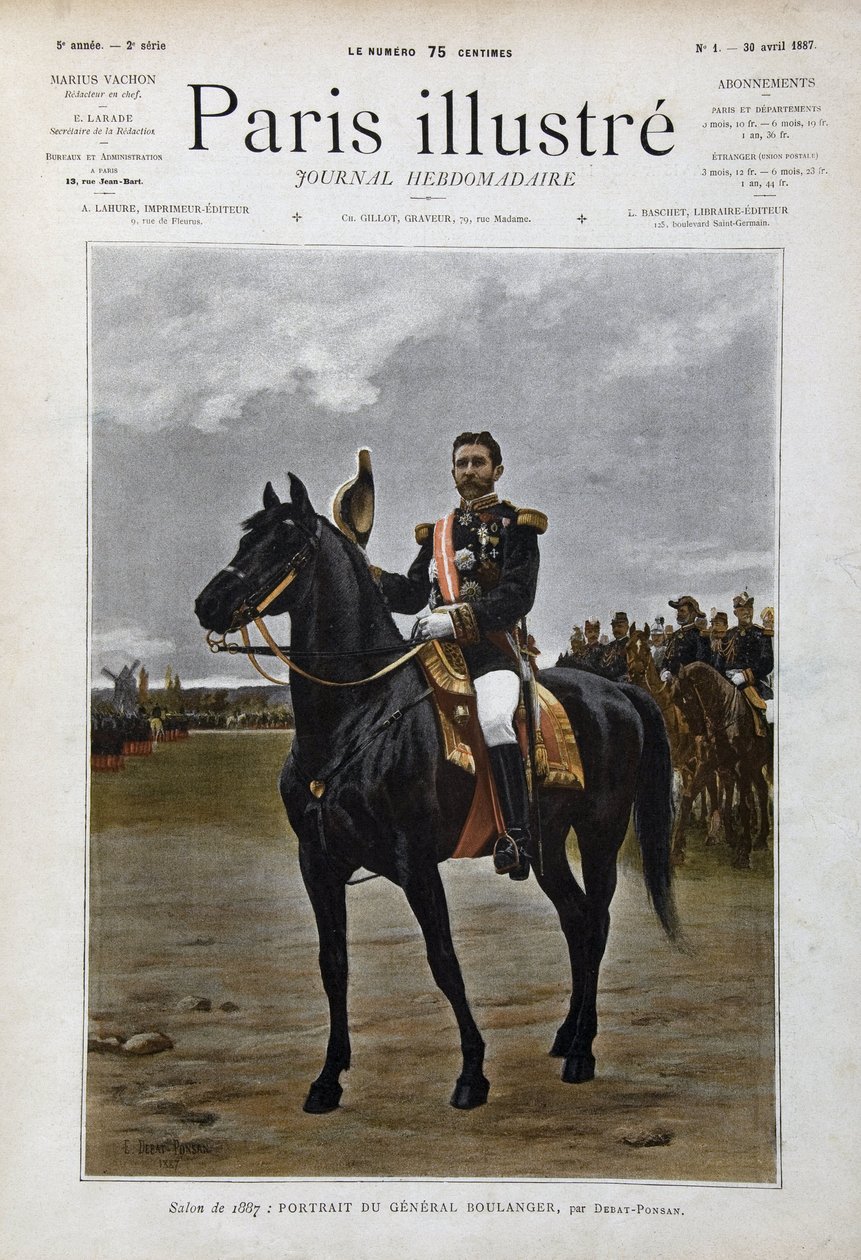 Equestrian Portrait of General Georges Boulanger (1837-1891), Politician after Edouard Debat Ponsan by Edouard Debat Ponsan