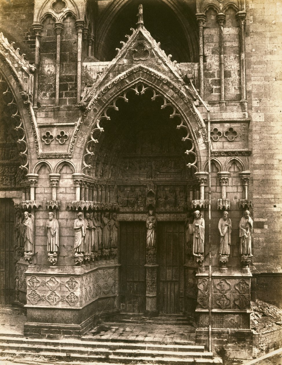 Porte de la Vierge, Amiens Cathedral, c.1856 by Edouard Denis Baldus