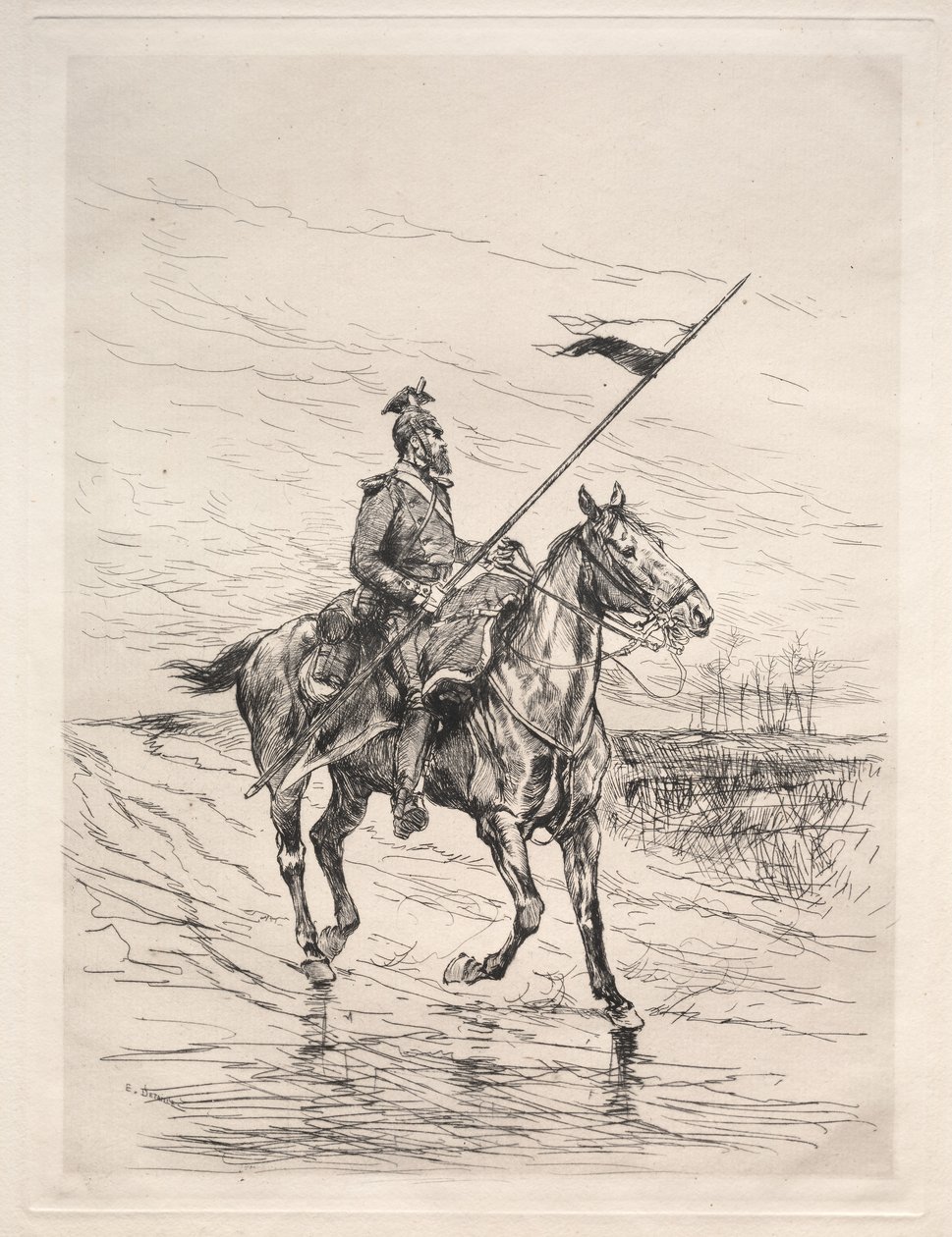 An Uhlan by Jean Baptiste Edouard Detaille