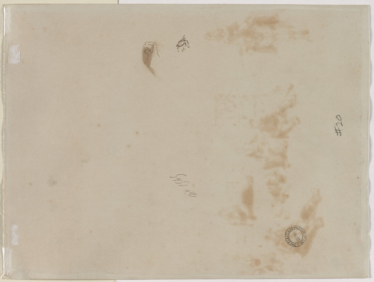 Sketch of a Man with Upraised Arm and Sketch of a Helmet, 1878 by Jean Baptiste Edouard Detaille