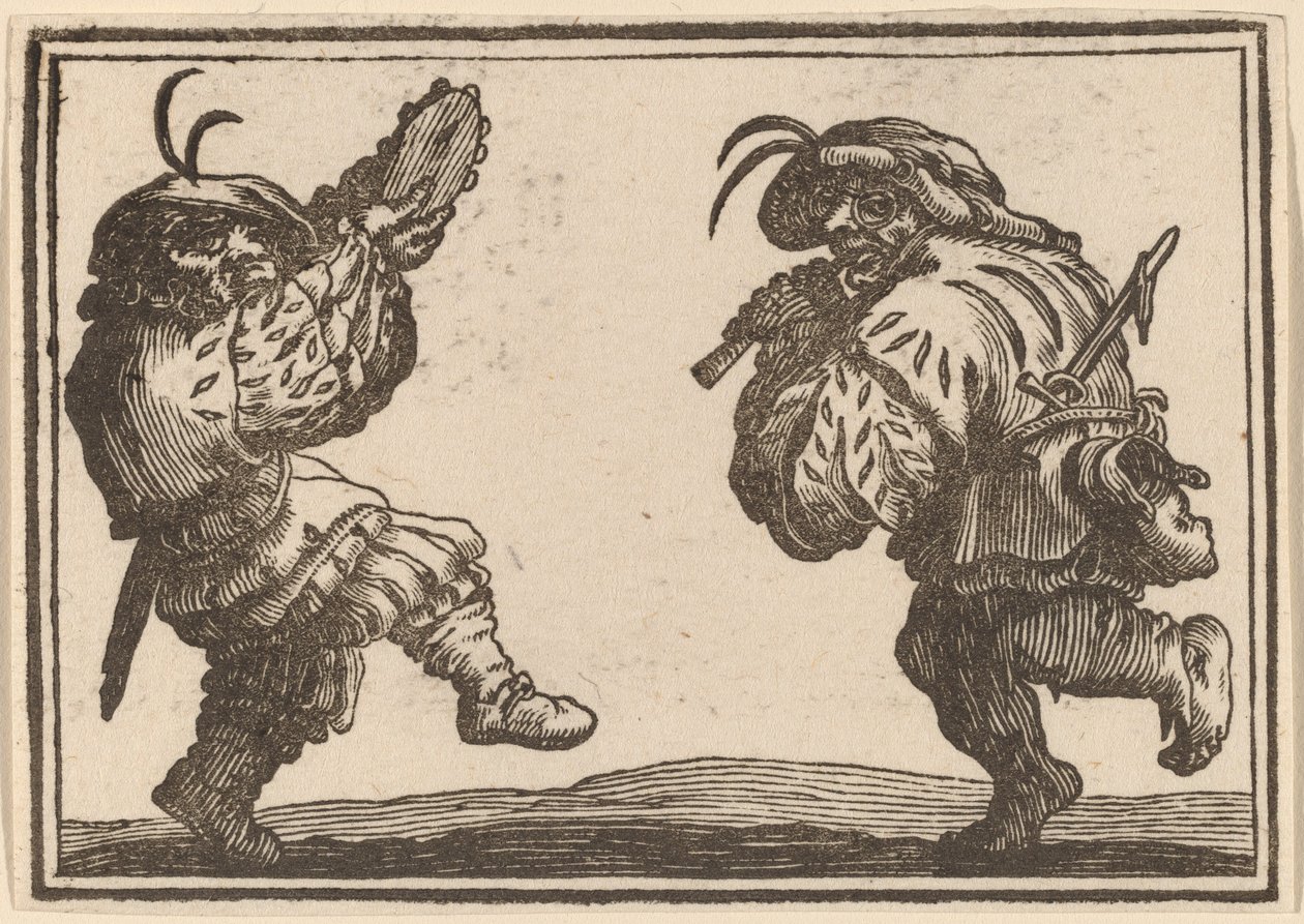 Dancers with Flute and Tambourine by Edouard Eckman after Jacques Callot