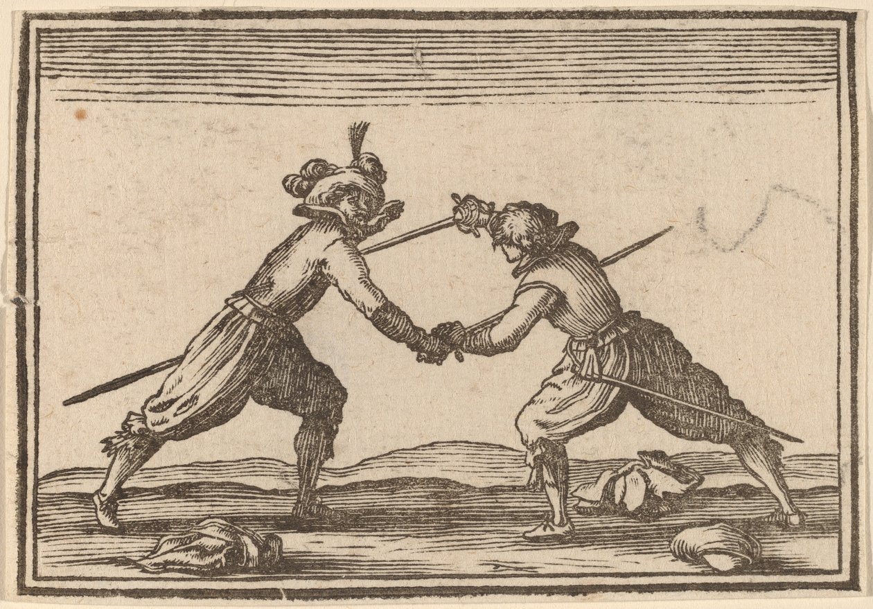 Duel with Swords by Edouard Eckman after Jacques Callot