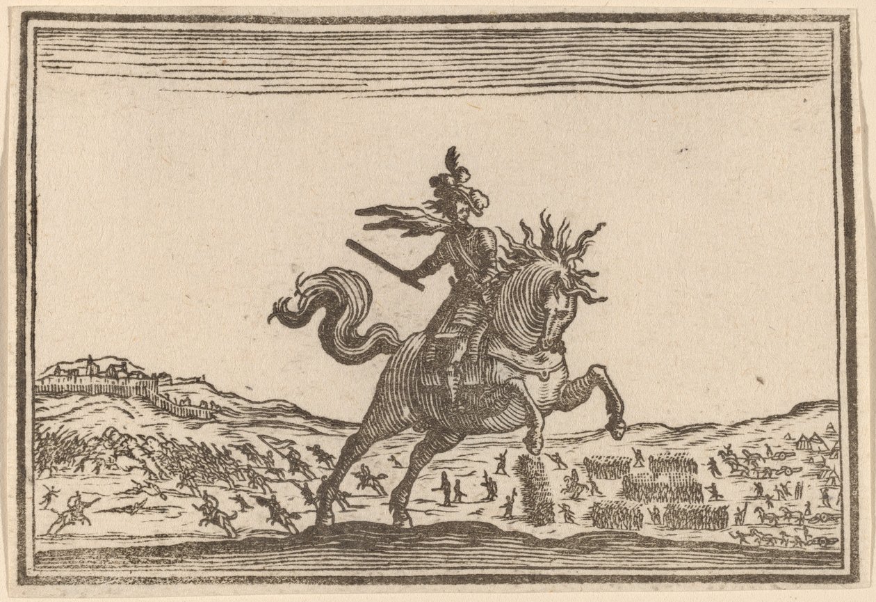 Military Commander on Horseback by Edouard Eckman after Jacques Callot
