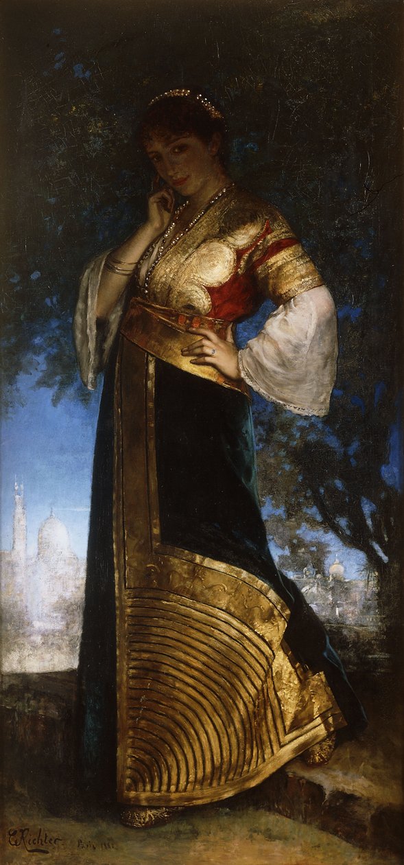 The Beautiful Moroccan, 1880 by Edouard Frederic Wilhelm Richter