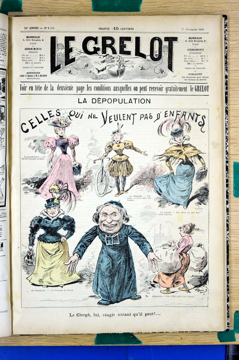 Cover of "Le Grelot", Number 1342, Satirical in Colors by Edouard Guillaumin Pepin