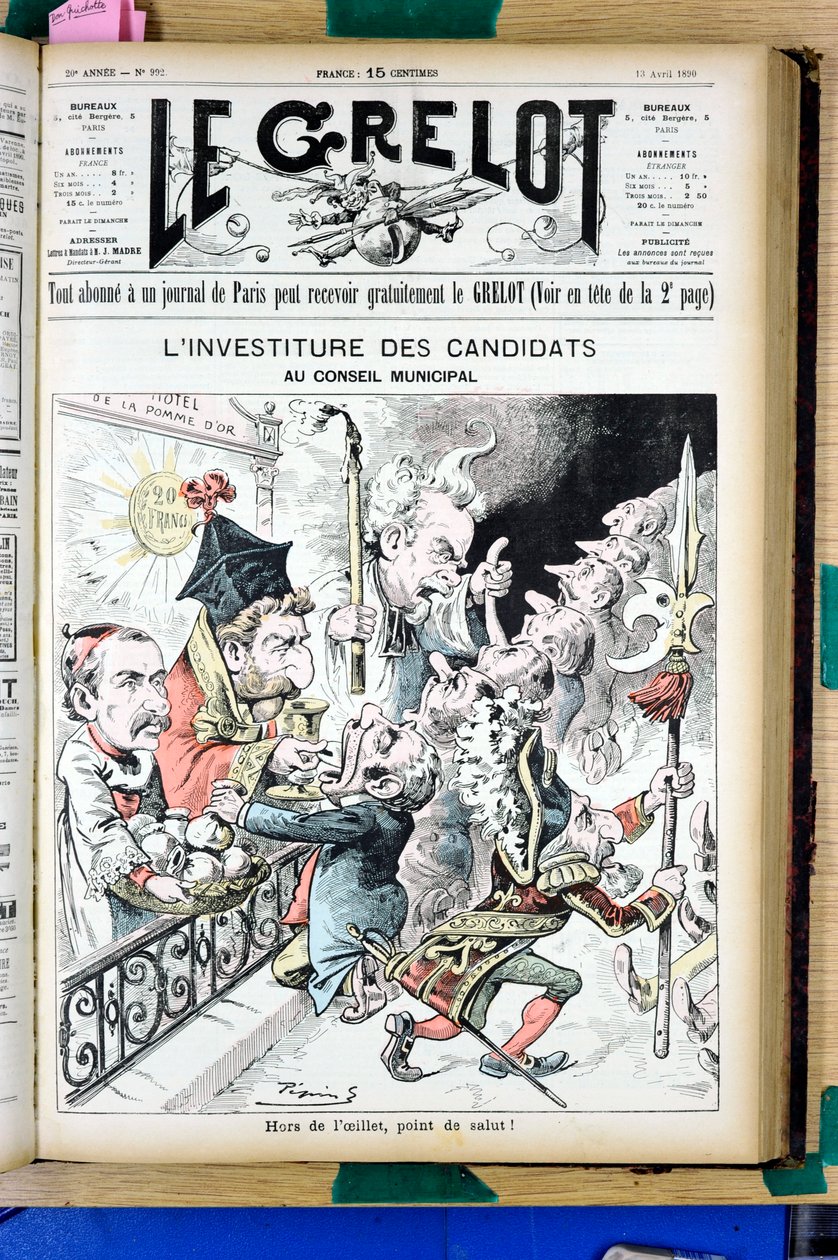 Cover of Le Grelot, number 992, Satirical in Black & White by Edouard Guillaumin Pepin
