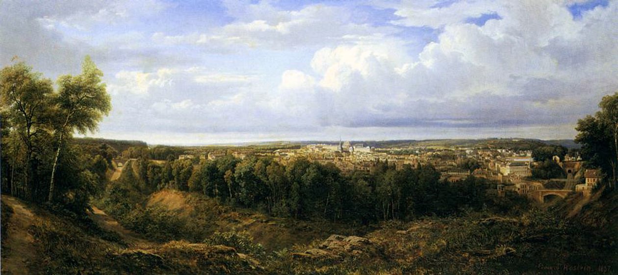 View of the city of Leon, Spain, 1857 by Edouard Jean Marie Hostein