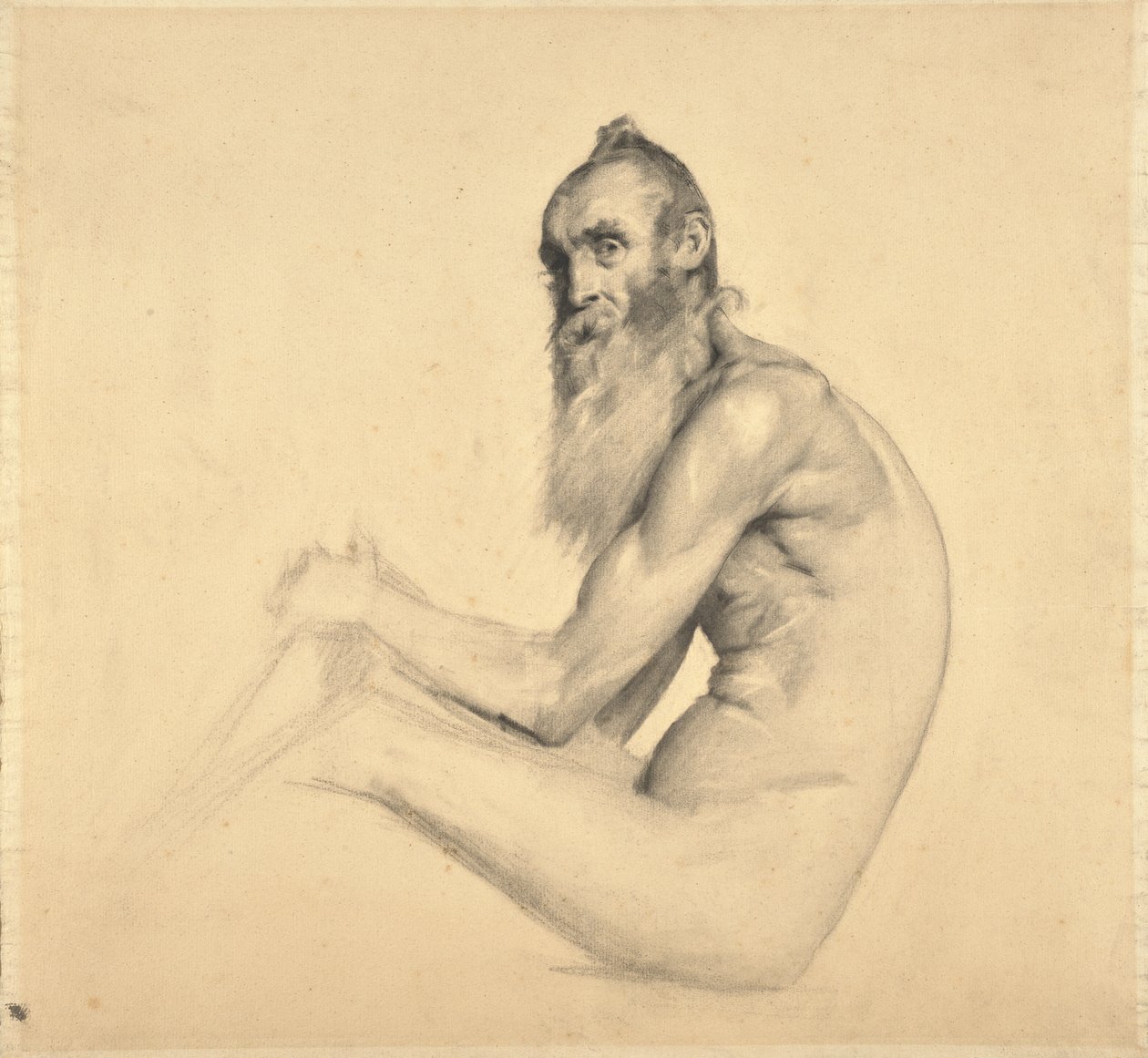 Nude Study of an Old Man (Père Bainville) by Edouard Joseph Dantan