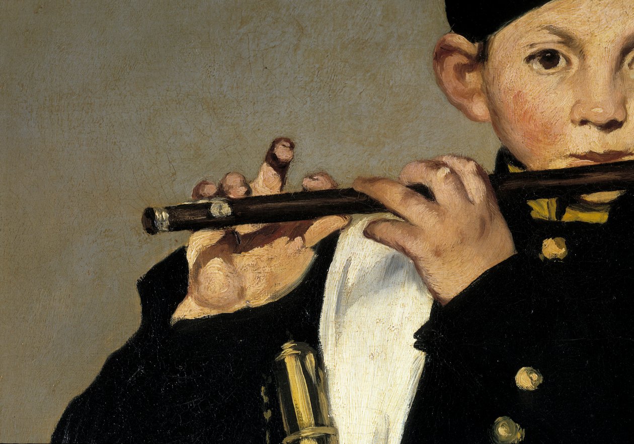 A flute player (Detail) by Édouard Manet