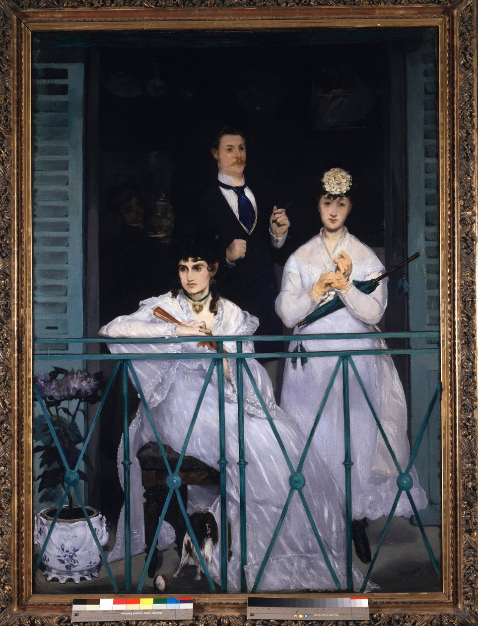Balcony (Portrait of Berthe Morisot, Fanny Claus, Antoine Guillemet, and Leon Leenhoff) by Édouard Manet