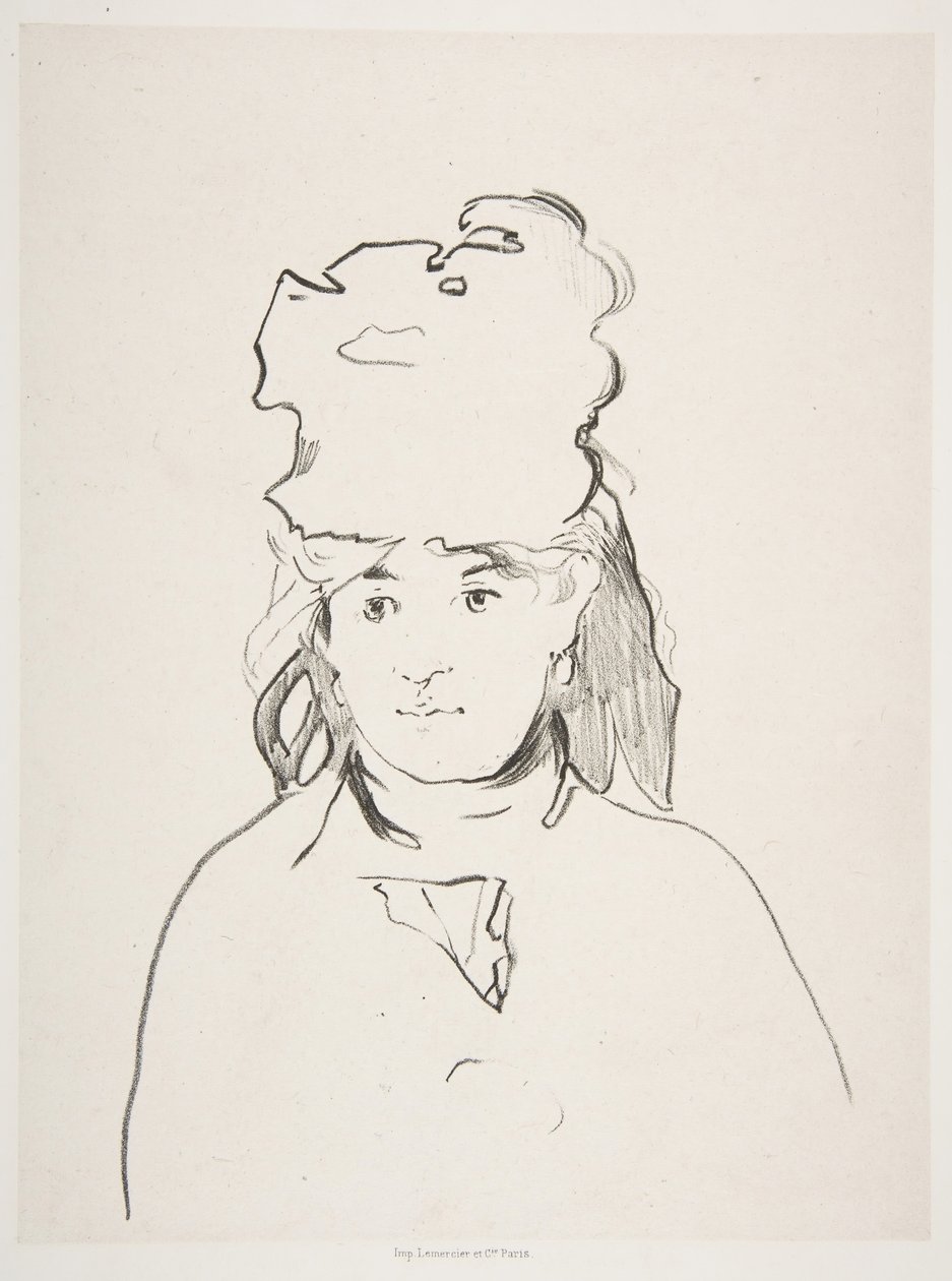 Berthe Morisot in silhouette, 1872-74, published 1884 by Édouard Manet