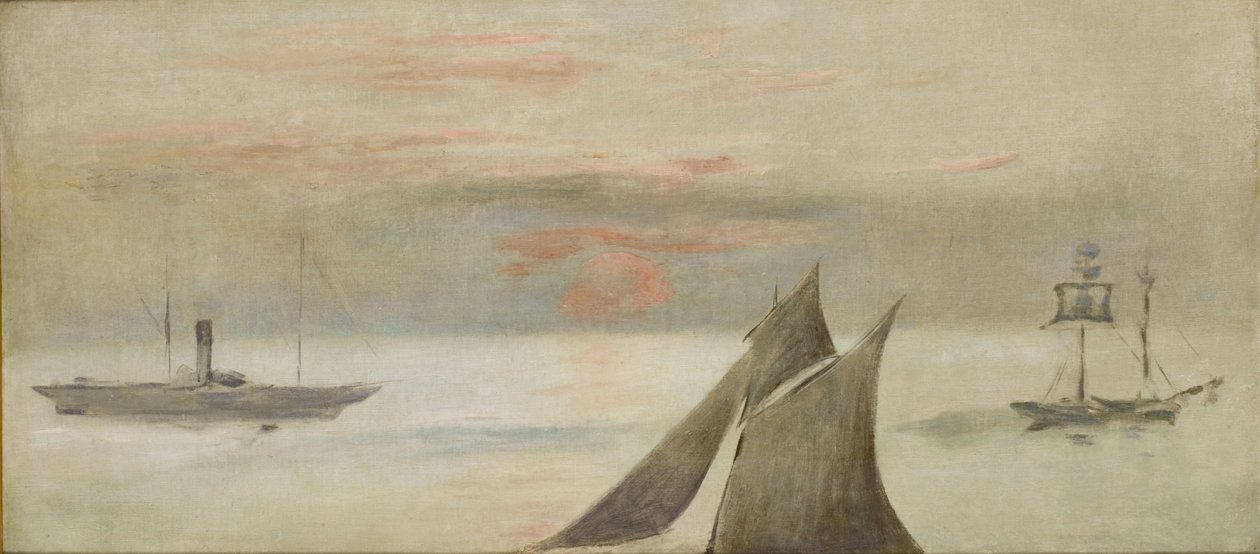 Boats at Sea, Sunset by Édouard Manet