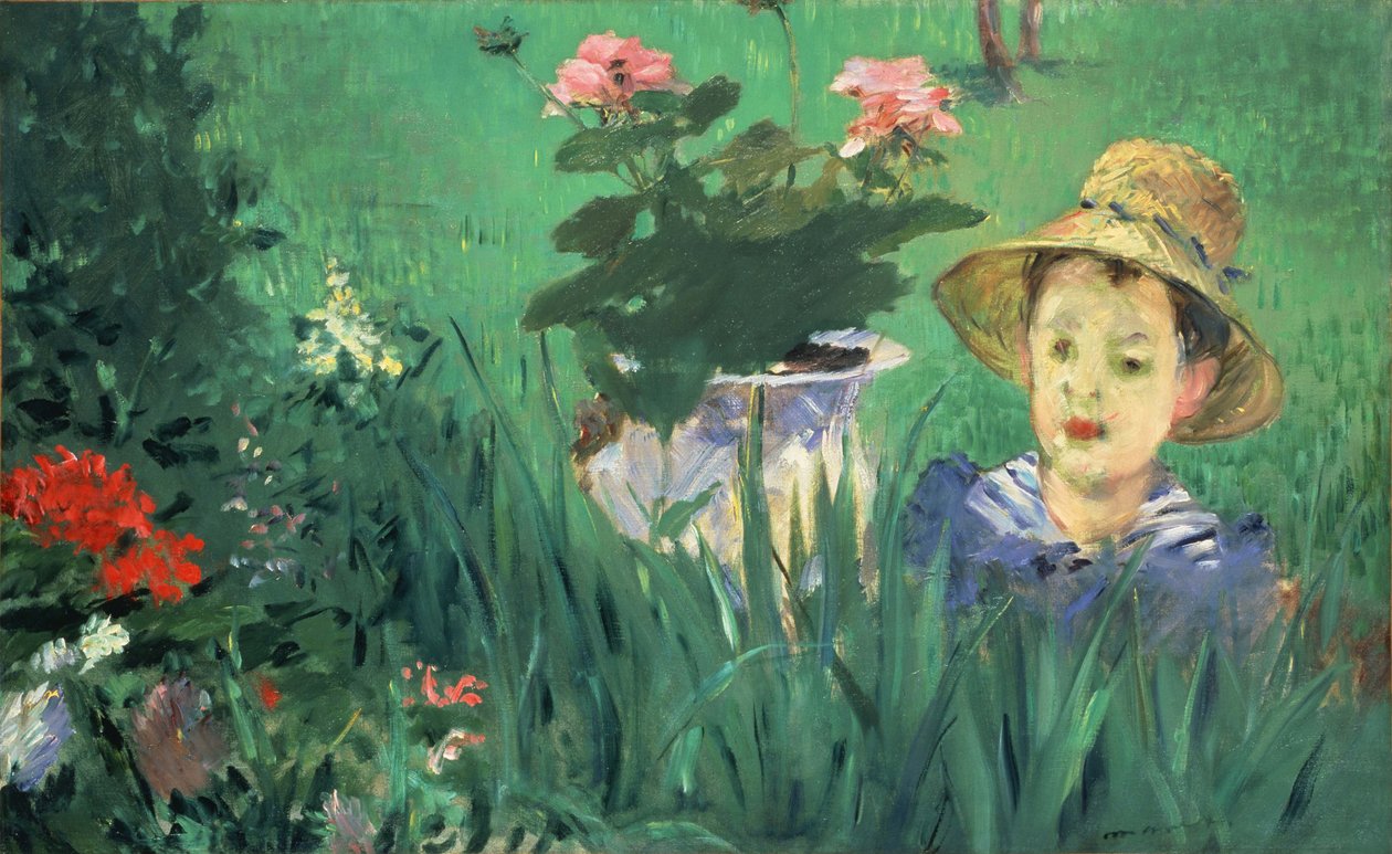 Boy in Flowers Jacques Hoschedé by Édouard Manet