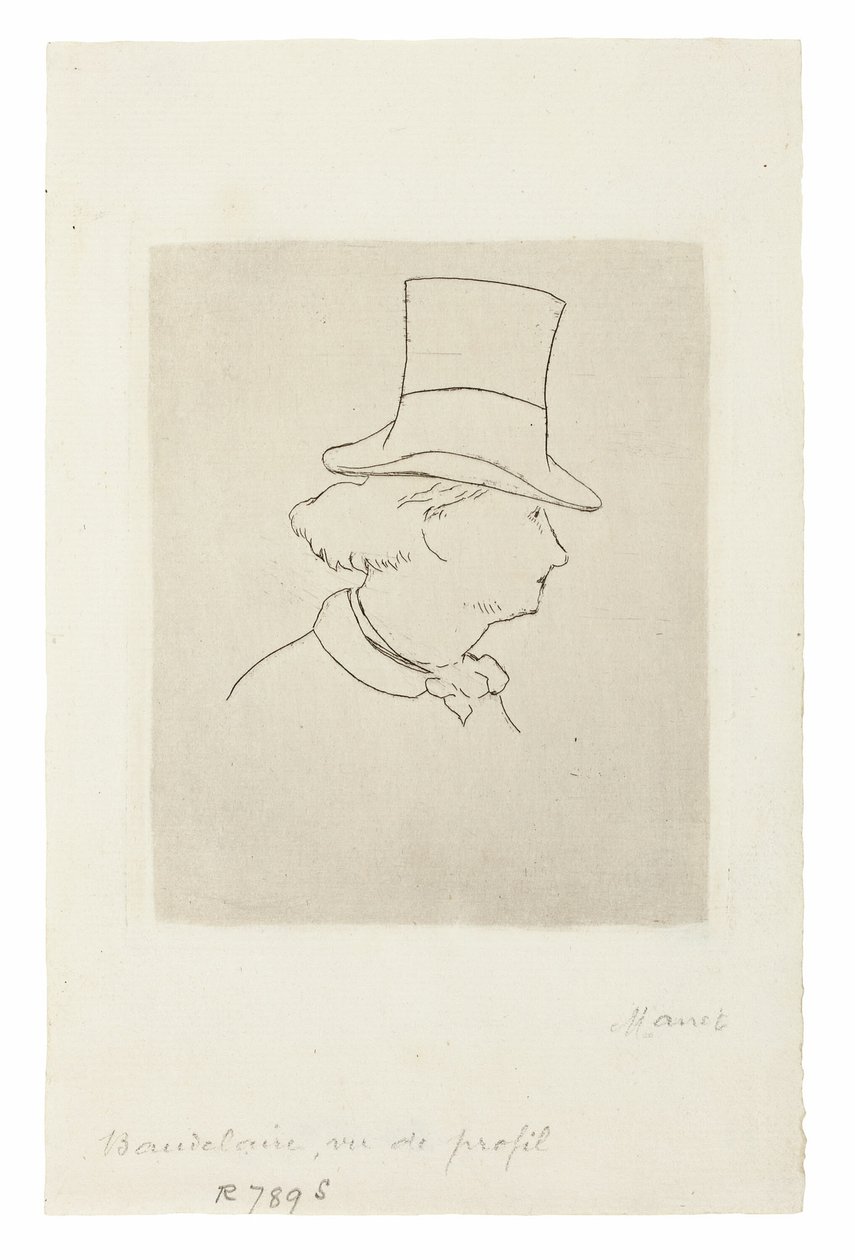 Charles Baudelaire, In Profile II by Édouard Manet