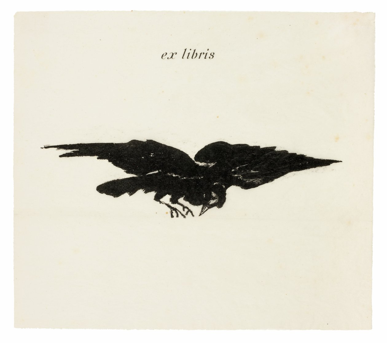 Flying Raven: ex libris, from The Raven by Édouard Manet