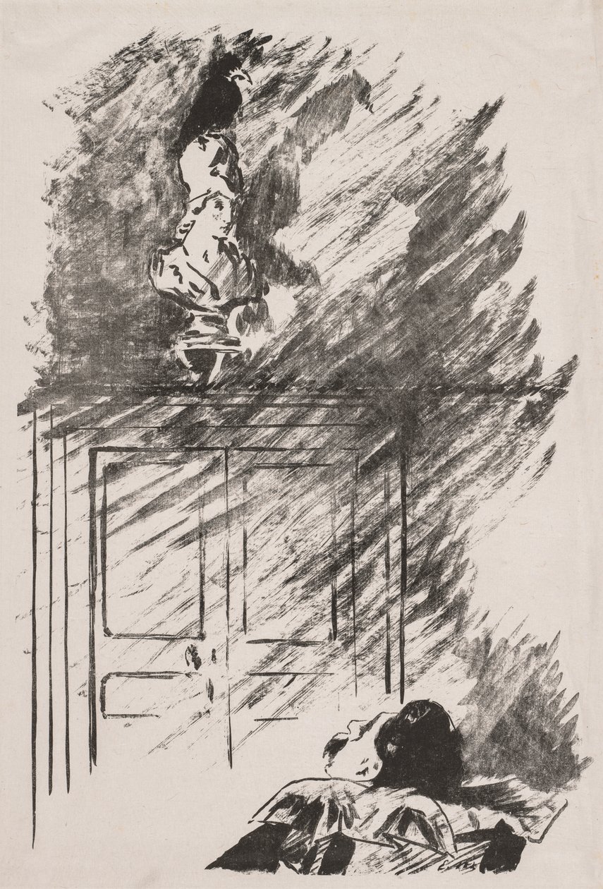 Illustration for The Raven by Edgar Allan Poe by Édouard Manet