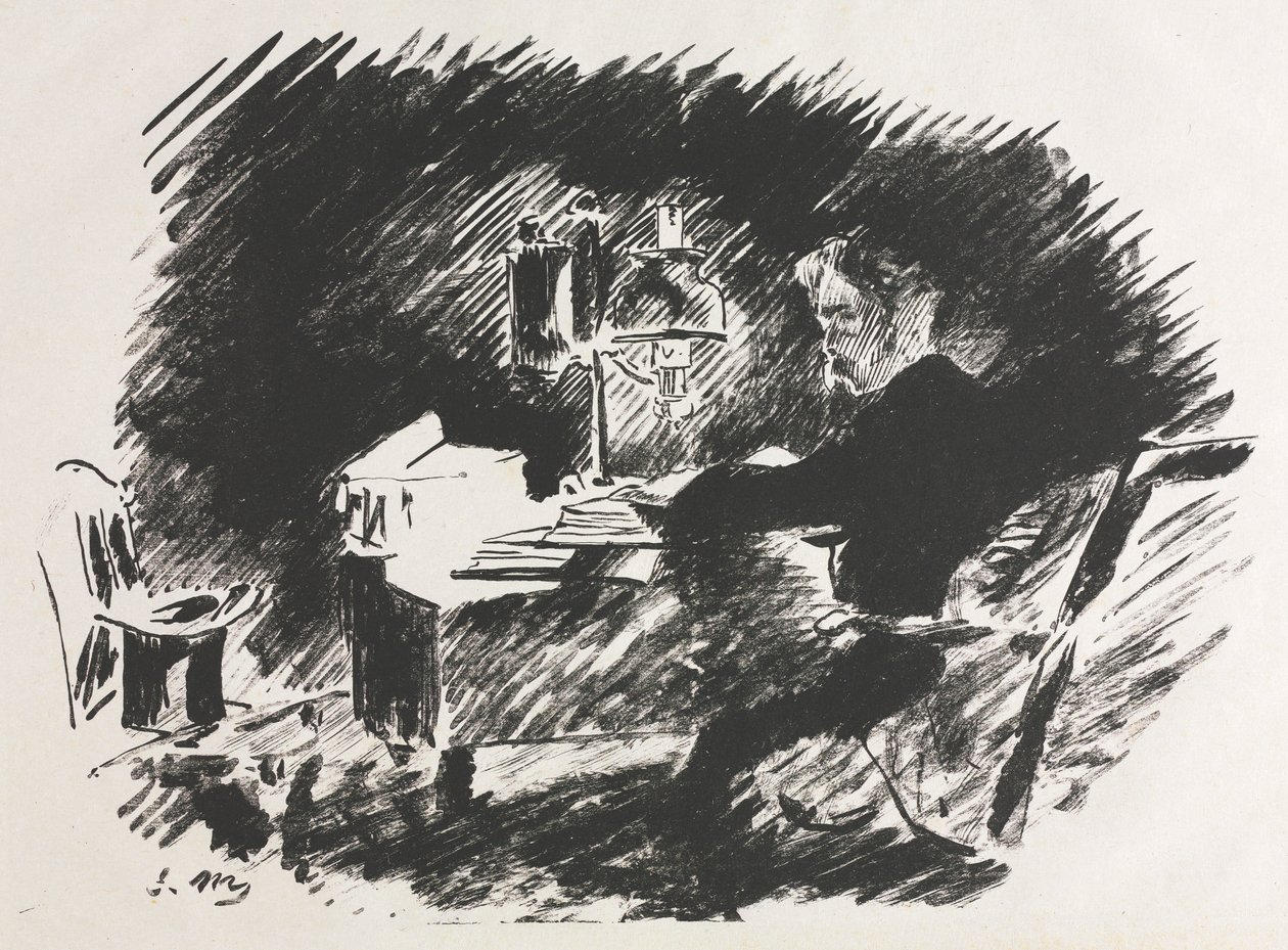 Illustration for The Raven by Edgar Allan Poe by Édouard Manet