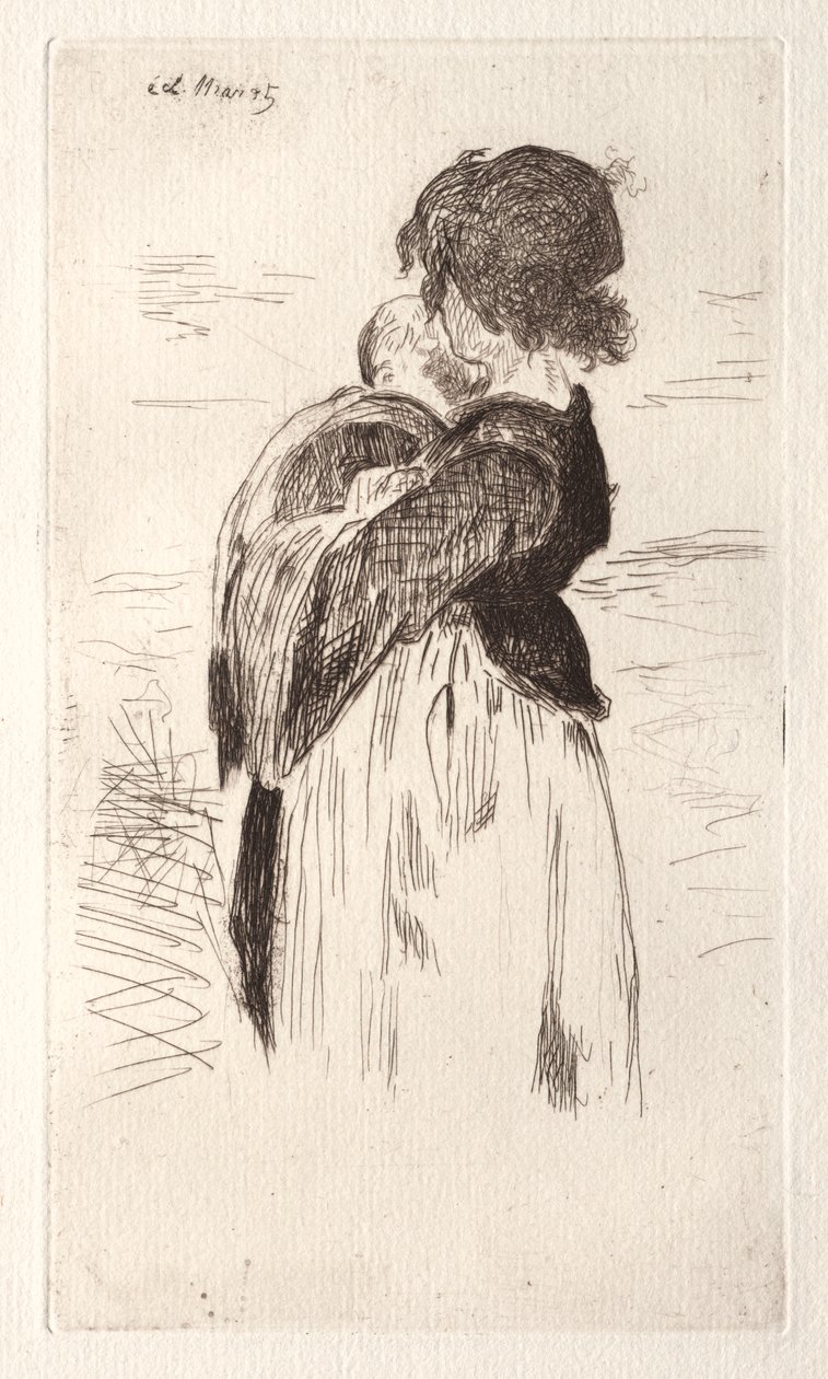 The Little Girl Holding a Baby by Édouard Manet
