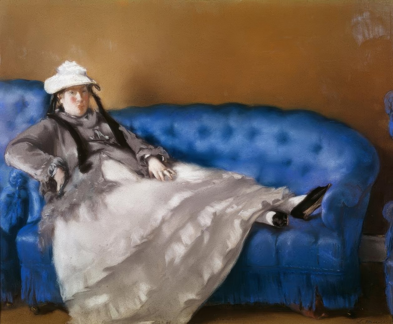 Madame Manet on the Blue Sofa by Édouard Manet