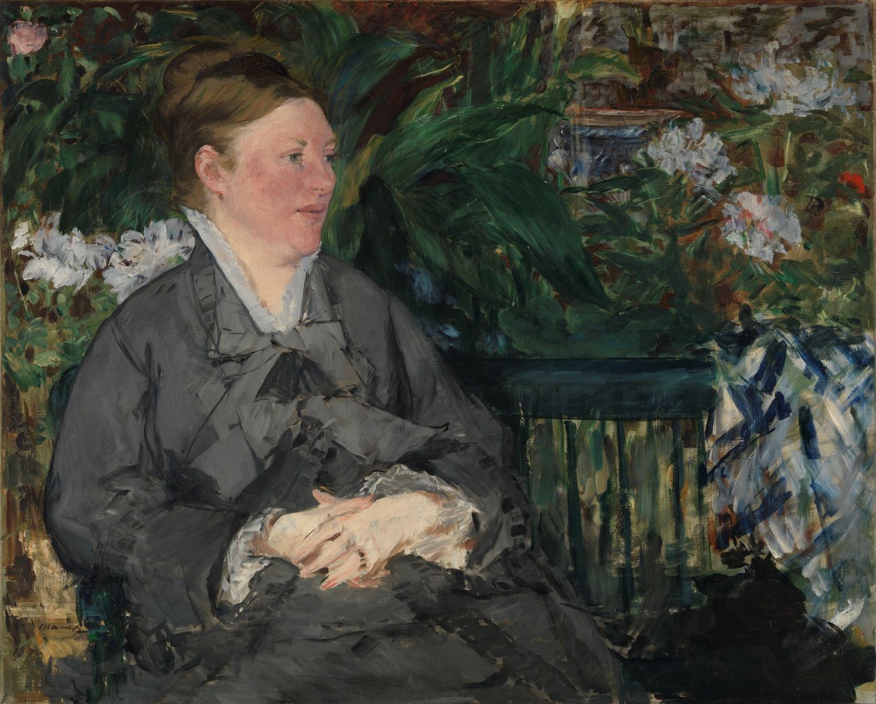 Madame Manet in the Conservatory by Édouard Manet