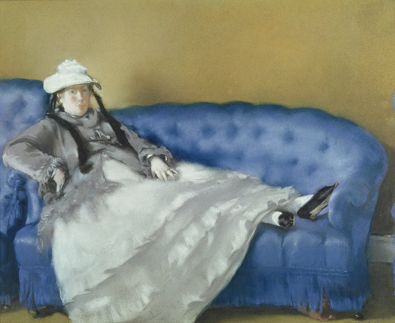 Madame Manet on a Blue Sofa by Édouard Manet