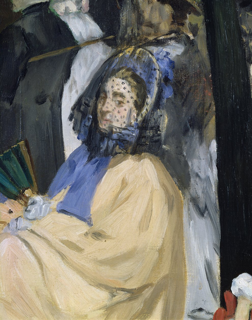 Music in the Tuileries Gardens (detail of a veiled woman) by Édouard Manet