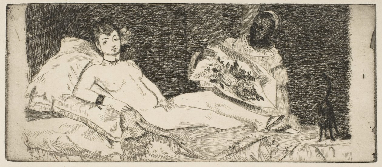 Olympia (small plate) by Édouard Manet