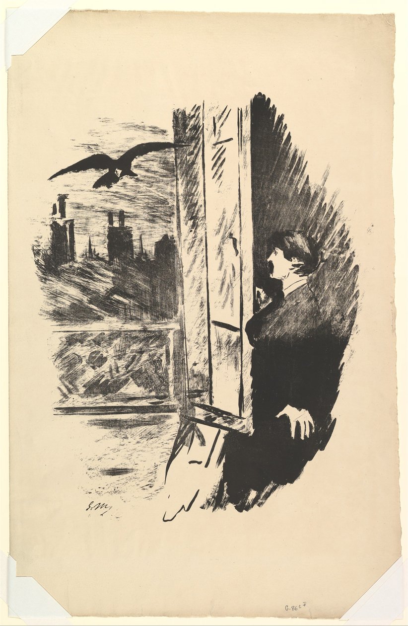 Open Here I Flung the Shutter. Illustration to The Raven by Edgar Allan Poe by Édouard Manet