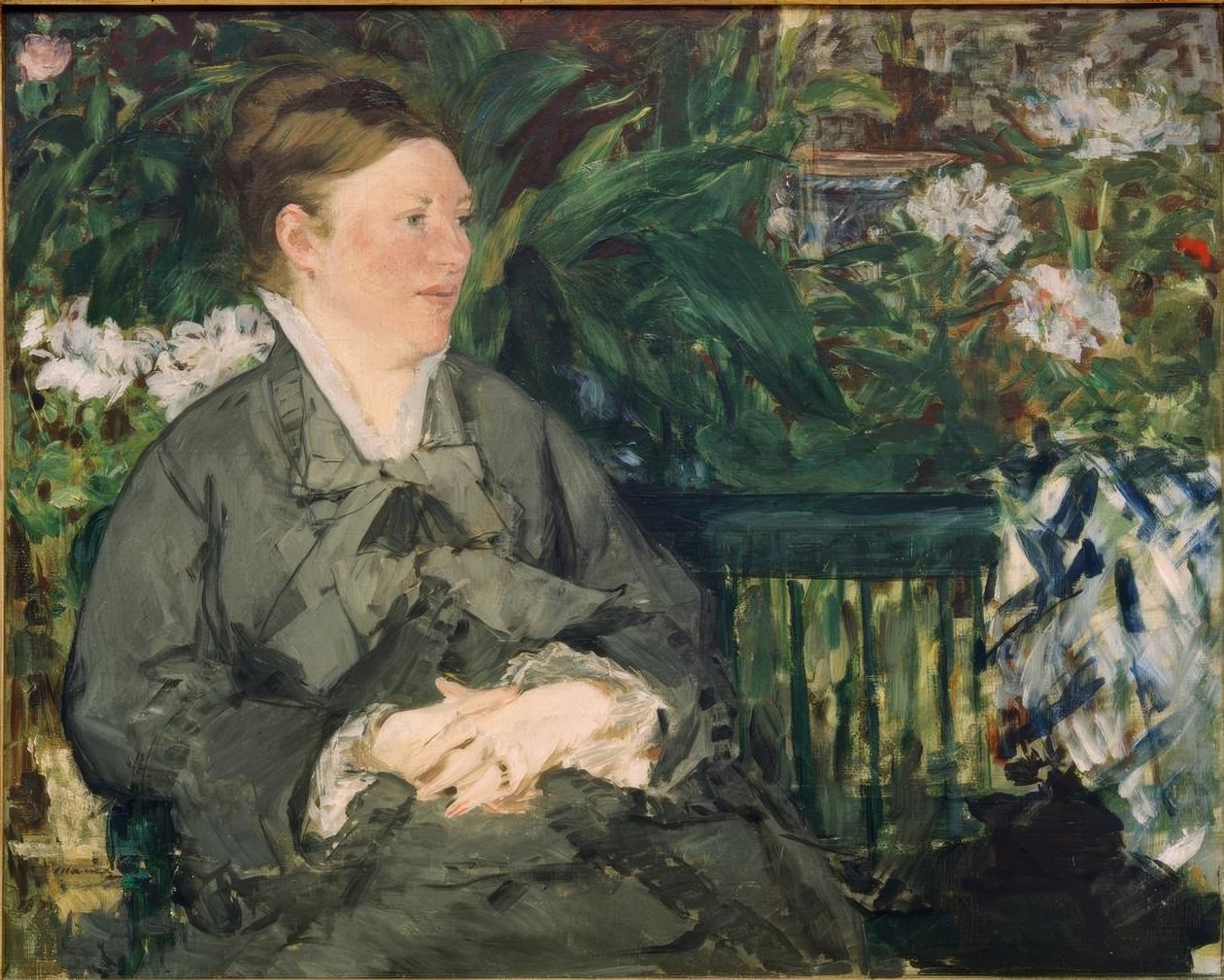 Portrait of Madame Manet in the Greenhouse by Édouard Manet